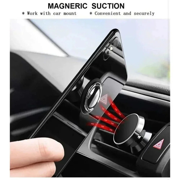 BLU View 3 Case with Tempered Glass Screen Protector Rotating Ring Magnetic Blue - Picture 4 of 8